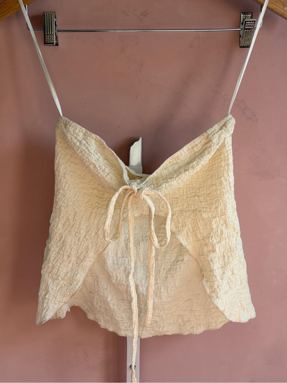 Princess Polly Cream Textured Halter Cami Size 6